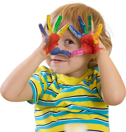 You boy with Painted Hands